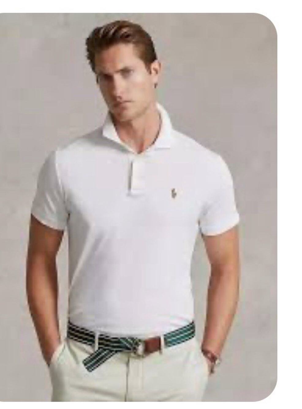 Pole By Ralph Lauren White Short Sleeve Mesh Polo Shirt 100% Cotton Sz XL
